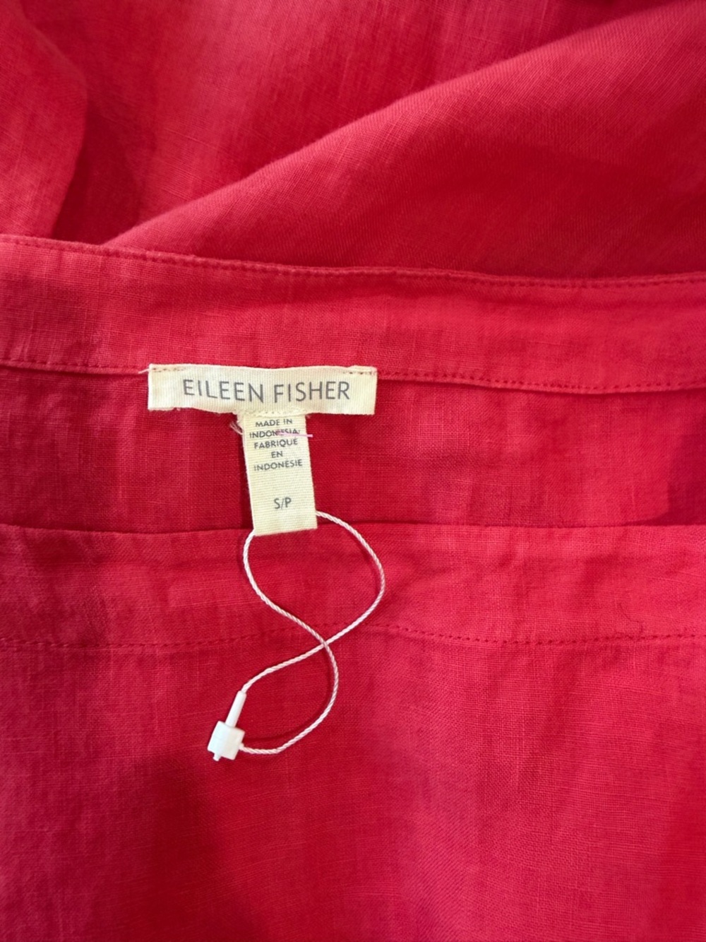 Eileen Fisher Organic Cotton/Linen Drawstring Waist Top - Picture 6 of 6